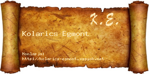 Kolarics Egmont névjegykártya